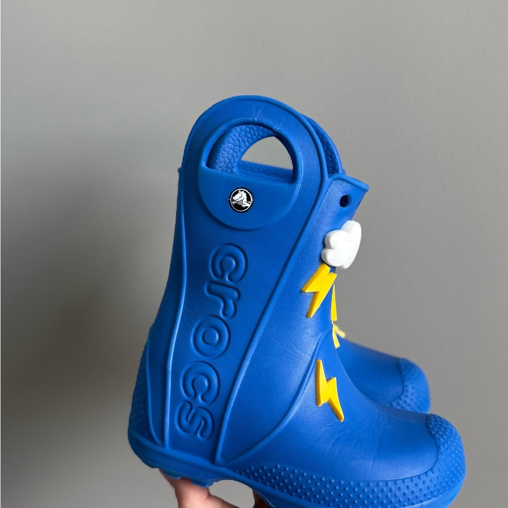 CROCS  Limited collection Handle It Lightning Bolt Rain Boots size C9 - Picture 9 of 9